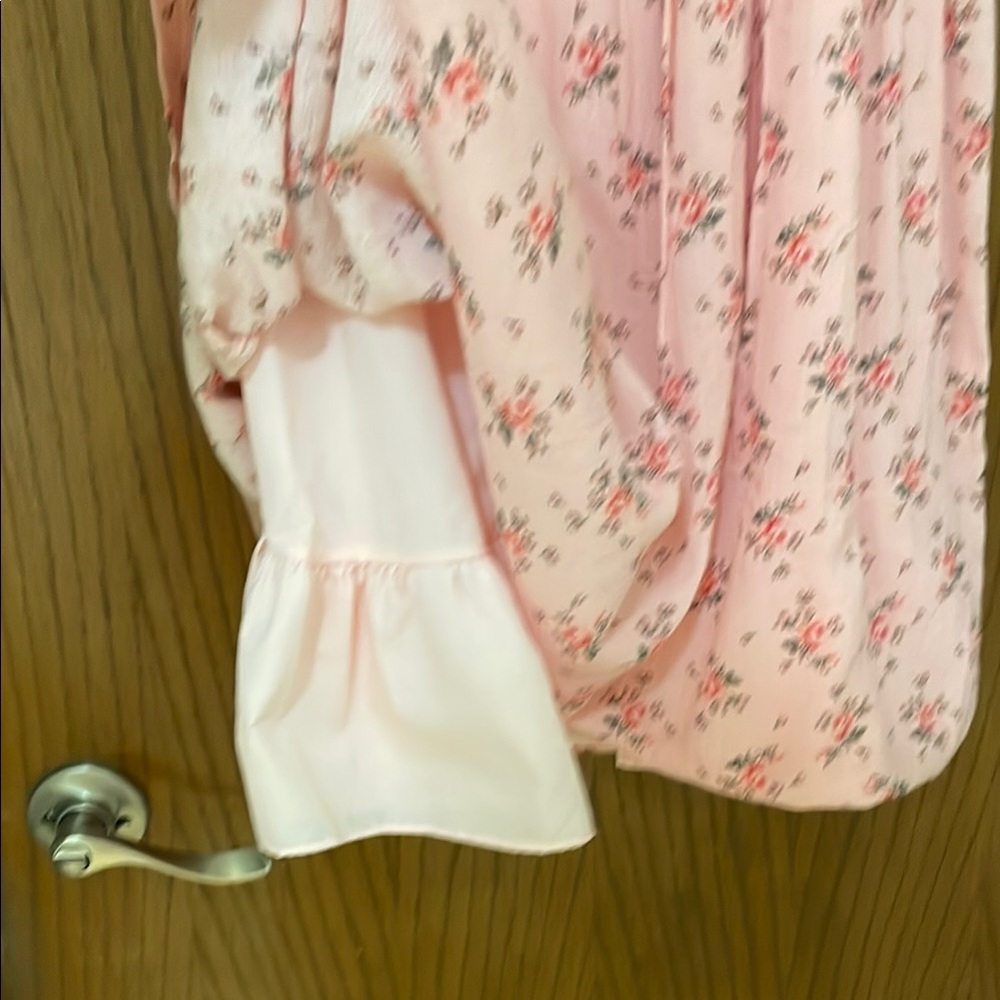 NORDSTROM NWOT Girls Size 8 Floral Print Pink Cotton Lined Dress - Picture 5 of 10